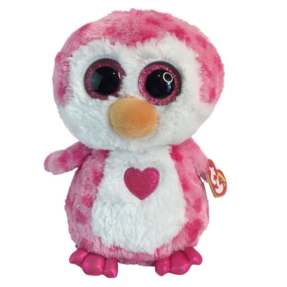 Ty Beanie Boos Juliet Pink Penguin 9" Plush Stuffed Animal Toy Heart w/Tags - Picture 1 of 11